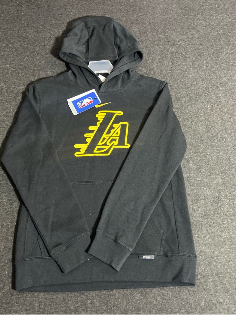Kids Black Hoodie with Yellow LA Graphic - NBA